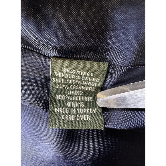 VTG LL Bean Cashmere Wool Blend Navy Blue Blazer 3 Button Classic Jacket Sz 12R - Picture 7 of 10